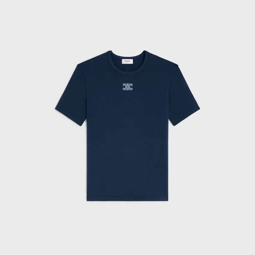 Triomphe T-shirt i ribbad bomullsjersey