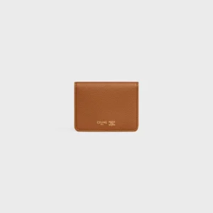 Tvåfaldigt kortfodral Triomphe Stamp i mjukt kornat kalvskinn